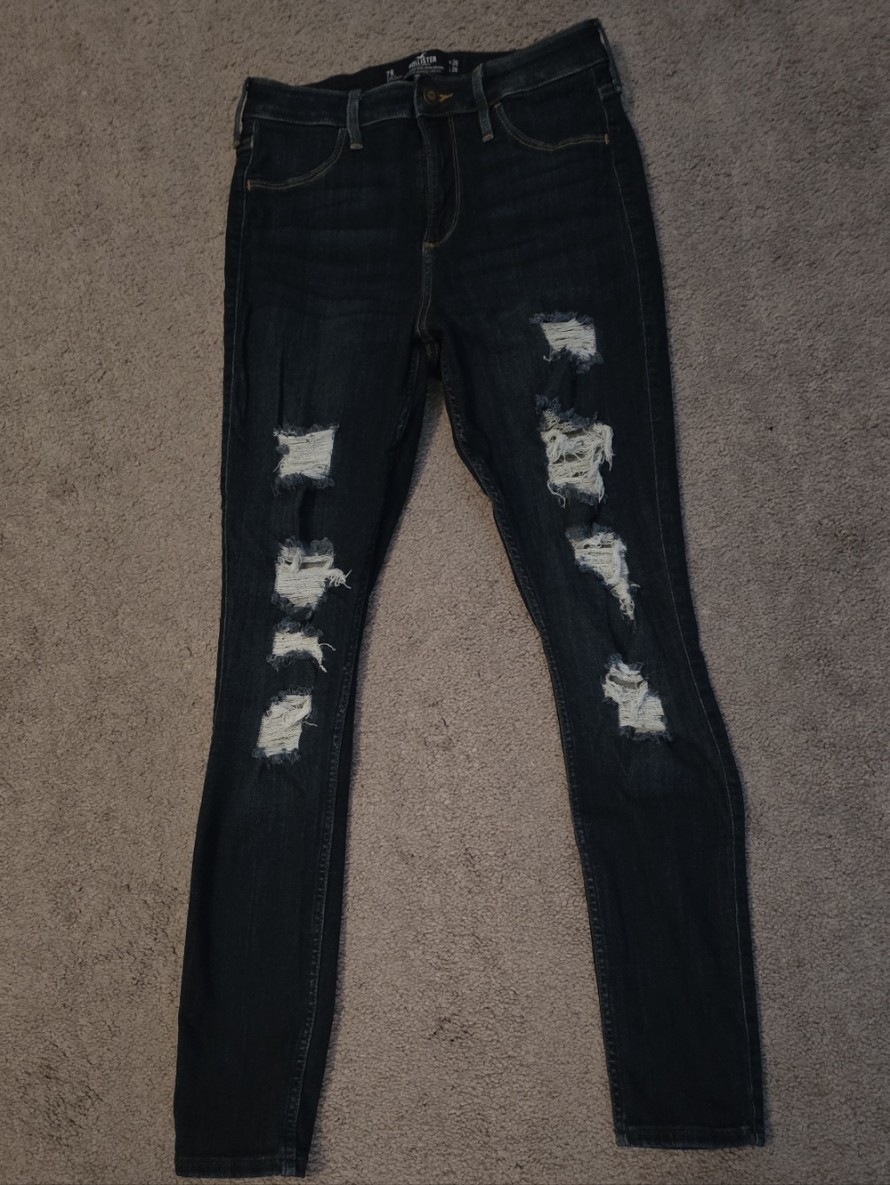 Dark Wash Distressed Women’s Skinny Jeans